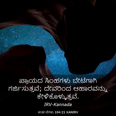 Picture 03 - ಕೀರ್ತನೆಗಳು 104:21 KANIRV - ಪ್ರಾಯದ ಸಿಂಹಗಳು - Bible Verse Picture