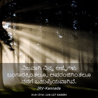 Picture 03 - ಕೀರ್ತನೆಗಳು 119:127 KANIRV - ನಿಜವಾಗಿ ನಿನ್ನ - Bible Verse Picture
