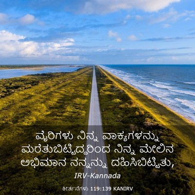 Picture 03 - ಕೀರ್ತನೆಗಳು 119:139 KANIRV - ವೈರಿಗಳು ನಿನ್ನ - Bible Verse Picture