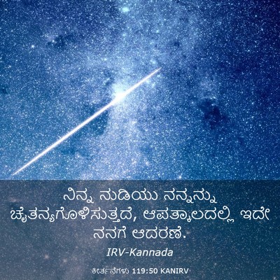 Picture 03 - ಕೀರ್ತನೆಗಳು 119:50 KANIRV - ನಿನ್ನ ನುಡಿಯು - Bible Verse Picture