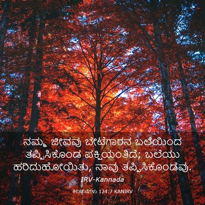 Picture 03 - ಕೀರ್ತನೆಗಳು 124:7 KANIRV - ನಮ್ಮ ಜೀವವು - Bible Verse Picture