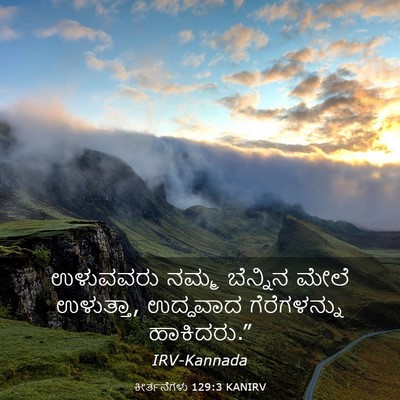 Picture 03 - ಕೀರ್ತನೆಗಳು 129:3 KANIRV - ಉಳುವವರು ನಮ್ಮ - Bible Verse Picture