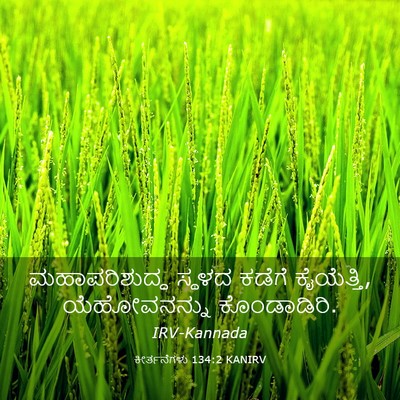 Picture 03 - ಕೀರ್ತನೆಗಳು 134:2 KANIRV - ಮಹಾಪರಿಶುದ್ಧ ಸ್ಥಳದ - Bible Verse Picture