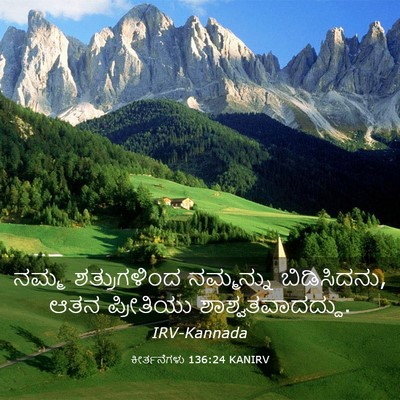 Picture 03 - ಕೀರ್ತನೆಗಳು 136:24 KANIRV - ನಮ್ಮ ಶತ್ರುಗಳಿಂದ - Bible Verse Picture