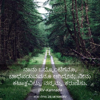 Picture 03 - ಕೀರ್ತನೆಗಳು 25:16 KANIRV - ನಾನು ಒಬ್ಬೊಂಟಿಗನೂ, - Bible Verse Picture