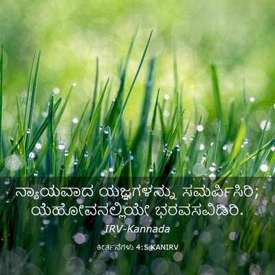 Picture 03 - ಕೀರ್ತನೆಗಳು 4:5 KANIRV - ನ್ಯಾಯವಾದ - Bible Verse Picture