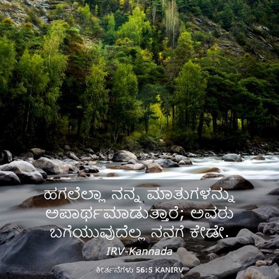 Picture 03 - ಕೀರ್ತನೆಗಳು 56:5 KANIRV - ಹಗಲೆಲ್ಲಾ ನನ್ನ - Bible Verse Picture