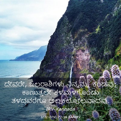 Picture 03 - ಕೀರ್ತನೆಗಳು 77:16 KANIRV - ದೇವರೇ, ಜಲರಾಶಿಗಳು - Bible Verse Picture