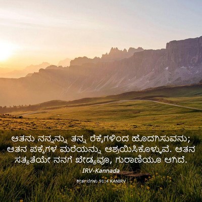 Picture 03 - ಕೀರ್ತನೆಗಳು 91:4 KANIRV - ಆತನು ನನ್ನನ್ನು - Bible Verse Picture