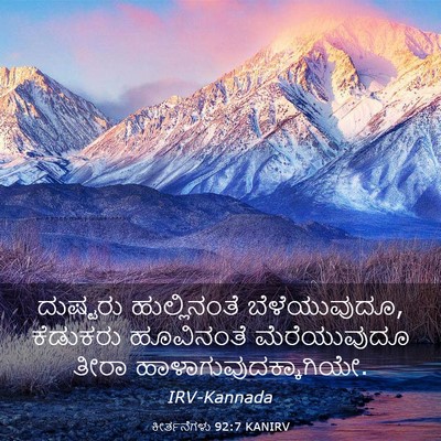 Picture 03 - ಕೀರ್ತನೆಗಳು 92:7 KANIRV - ದುಷ್ಟರು - Bible Verse Picture