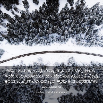 Picture 03 - ಕೊಲೊಸ್ಸೆಯವರಿಗೆ 3:15 KANIRV - ಕ್ರಿಸ್ತನ ಸಮಾಧಾನವು - Bible Verse Picture