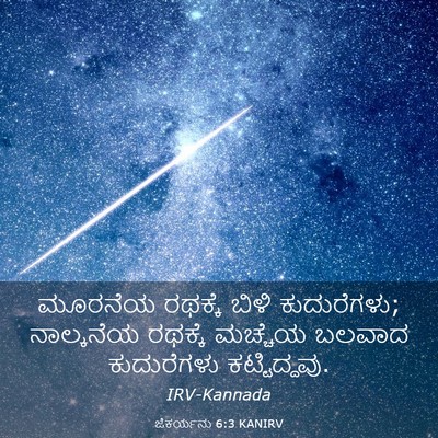 Picture 03 - ಜೆಕರ್ಯನು 6:3 KANIRV - ಮೂರನೆಯ ರಥಕ್ಕೆ - Bible Verse Picture