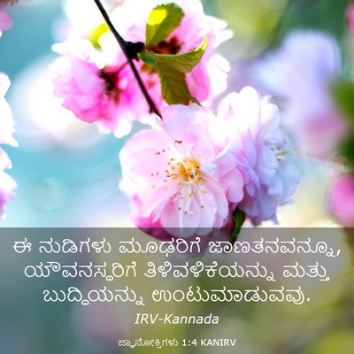 Picture 03 - ಜ್ಞಾನೋಕ್ತಿಗಳು 1:4 KANIRV - ಈ ನುಡಿಗಳು ಮೂಢರಿಗೆ - Bible Verse Picture