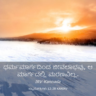 Picture 03 - ಜ್ಞಾನೋಕ್ತಿಗಳು 12:28 KANIRV - ಧರ್ಮಮಾರ್ಗದಿಂದ - Bible Verse Picture