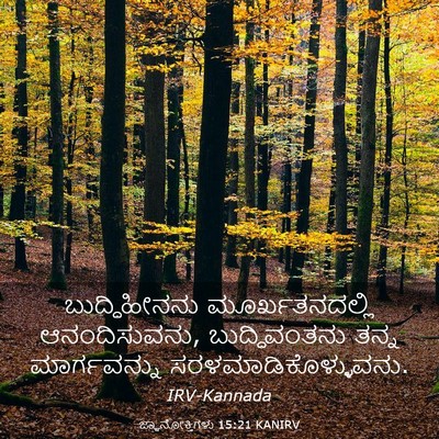 Picture 03 - ಜ್ಞಾನೋಕ್ತಿಗಳು 15:21 KANIRV - ಬುದ್ಧಿಹೀನನು - Bible Verse Picture