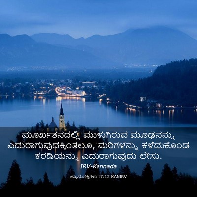 Picture 03 - ಜ್ಞಾನೋಕ್ತಿಗಳು 17:12 KANIRV - ಮೂರ್ಖತನದಲ್ಲಿ - Bible Verse Picture