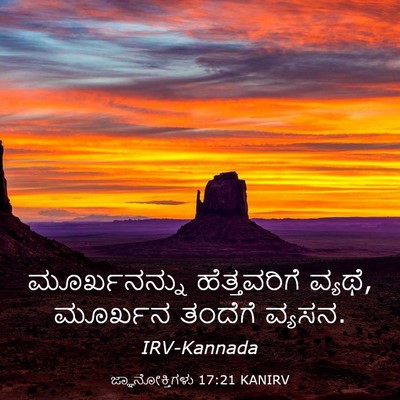 Picture 03 - ಜ್ಞಾನೋಕ್ತಿಗಳು 17:21 KANIRV - ಮೂರ್ಖನನ್ನು - Bible Verse Picture