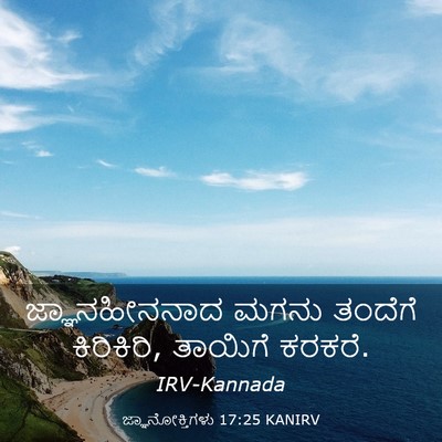 Picture 03 - ಜ್ಞಾನೋಕ್ತಿಗಳು 17:25 KANIRV - ಜ್ಞಾನಹೀನನಾದ ಮಗನು - Bible Verse Picture