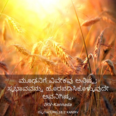 Picture 03 - ಜ್ಞಾನೋಕ್ತಿಗಳು 18:2 KANIRV - ಮೂಢನಿಗೆ ವಿವೇಕವು - Bible Verse Picture