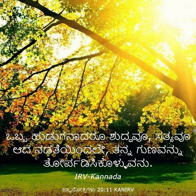 Picture 03 - ಜ್ಞಾನೋಕ್ತಿಗಳು 20:11 KANIRV - ಒಬ್ಬ ಹುಡುಗನಾದರೂ - Bible Verse Picture