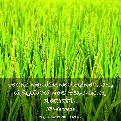 Picture 03 - ಜ್ಞಾನೋಕ್ತಿಗಳು 20:8 KANIRV - ರಾಜನು - Bible Verse Picture