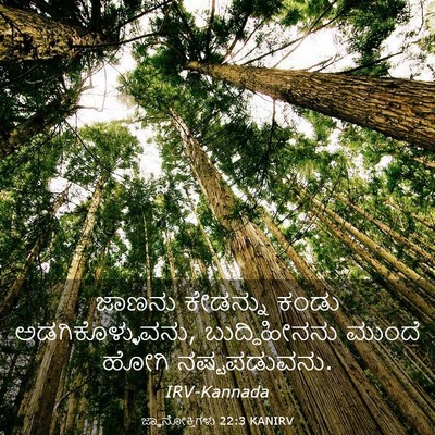 Picture 03 - ಜ್ಞಾನೋಕ್ತಿಗಳು 22:3 KANIRV - ಜಾಣನು ಕೇಡನ್ನು - Bible Verse Picture