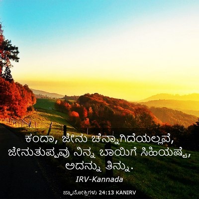 Picture 03 - ಜ್ಞಾನೋಕ್ತಿಗಳು 24:13 KANIRV - ಕಂದಾ, ಜೇನು - Bible Verse Picture