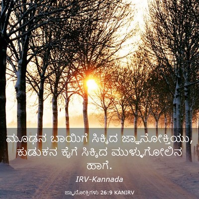 Picture 03 - ಜ್ಞಾನೋಕ್ತಿಗಳು 26:9 KANIRV - ಮೂಢನ ಬಾಯಿಗೆ - Bible Verse Picture