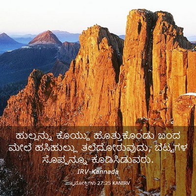 Picture 03 - ಜ್ಞಾನೋಕ್ತಿಗಳು 27:25 KANIRV - ಹುಲ್ಲನ್ನು ಕೊಯ್ದು - Bible Verse Picture