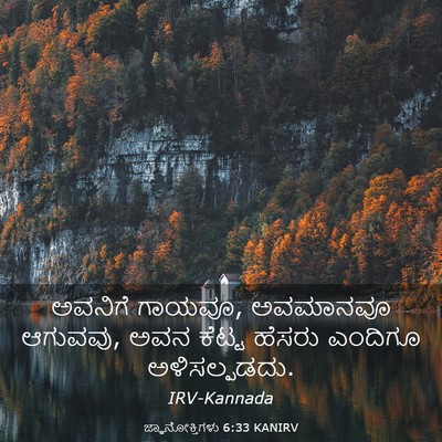 Picture 03 - ಜ್ಞಾನೋಕ್ತಿಗಳು 6:33 KANIRV - ಅವನಿಗೆ ಗಾಯವೂ, - Bible Verse Picture