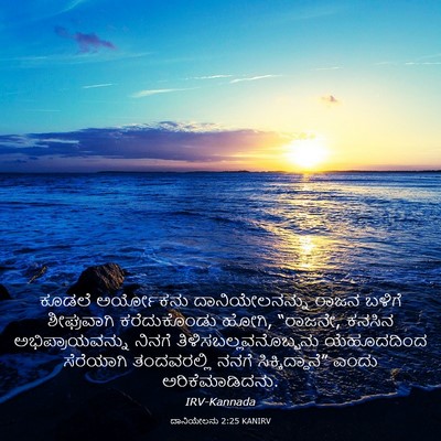 Picture 03 - ದಾನಿಯೇಲನು 2:25 KANIRV - ಕೂಡಲೆ ಅರ್ಯೋಕನು - Bible Verse Picture