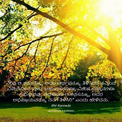 Picture 03 - ದಾನಿಯೇಲನು 2:6 KANIRV - ನೀವು ಆ ಕನಸನ್ನೂ, ಅದರ - Bible Verse Picture