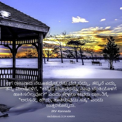 Picture 03 - ದಾನಿಯೇಲನು 3:24 KANIRV - ಆಗ ರಾಜನಾದ - Bible Verse Picture