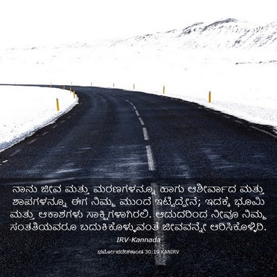 Picture 03 - ಧರ್ಮೋಪದೇಶಕಾಂಡ 30:19 KANIRV - ನಾನು ಜೀವ ಮತ್ತು - Bible Verse Picture