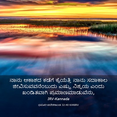 Picture 03 - ಧರ್ಮೋಪದೇಶಕಾಂಡ 32:40 KANIRV - ನಾನು ಆಕಾಶದ ಕಡೆಗೆ - Bible Verse Picture