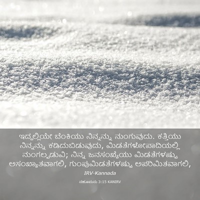 Picture 03 - ನಹೂಮನು 3:15 KANIRV - ಇದ್ದಲ್ಲಿಯೇ - Bible Verse Picture
