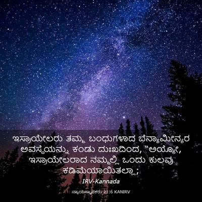 Picture 03 - ನ್ಯಾಯಸ್ಥಾಪಕರು 21:6 KANIRV - ಇಸ್ರಾಯೇಲರು ತಮ್ಮ - Bible Verse Picture