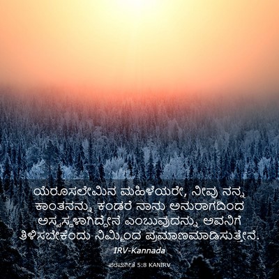 Picture 03 - ಪರಮಗೀತೆ 5:8 KANIRV - ಯೆರೂಸಲೇಮಿನ - Bible Verse Picture