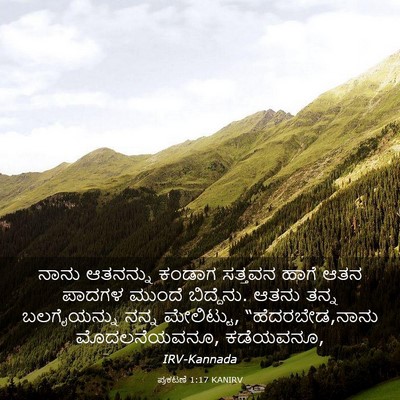 Picture 03 - ಪ್ರಕಟಣೆ 1:17 KANIRV - ನಾನು ಆತನನ್ನು - Bible Verse Picture