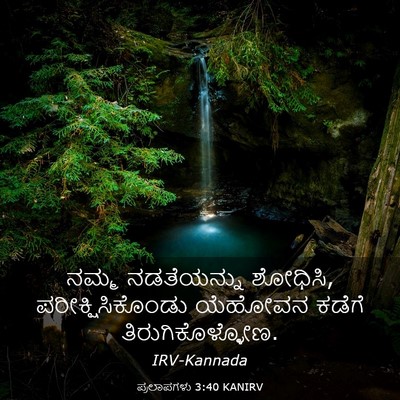 Picture 03 - ಪ್ರಲಾಪಗಳು 3:40 KANIRV - ನಮ್ಮ ನಡತೆಯನ್ನು - Bible Verse Picture