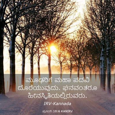 Picture 03 - ಪ್ರಸಂಗಿ 10:6 KANIRV - ಮೂಢರಿಗೆ ಮಹಾ ಪದವಿ - Bible Verse Picture