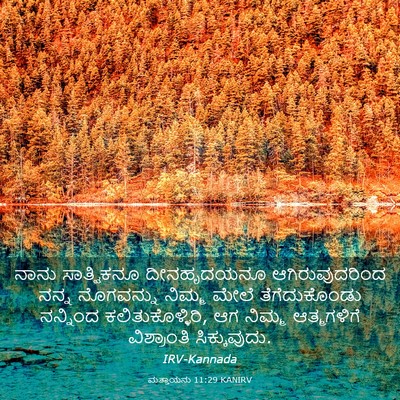 Picture 03 - ಮತ್ತಾಯನು 11:29 KANIRV - ನಾನು ಸಾತ್ವಿಕನೂ - Bible Verse Picture