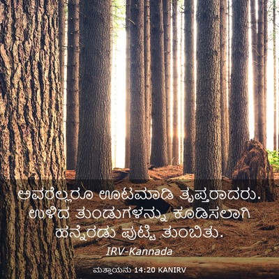 Picture 03 - ಮತ್ತಾಯನು 14:20 KANIRV - ಅವರೆಲ್ಲರೂ ಊಟಮಾಡಿ - Bible Verse Picture