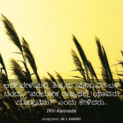 Picture 03 - ಮತ್ತಾಯನು 18:1 KANIRV - ಆದೇ ವೇಳೆಯಲ್ಲಿ - Bible Verse Picture
