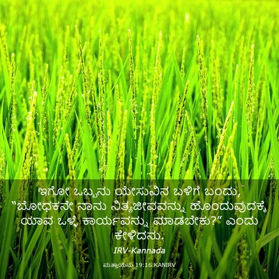 Picture 03 - ಮತ್ತಾಯನು 19:16 KANIRV - ಇಗೋ ಒಬ್ಬನು - Bible Verse Picture