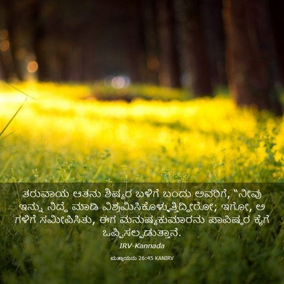 Picture 03 - ಮತ್ತಾಯನು 26:45 KANIRV - ತರುವಾಯ ಆತನು - Bible Verse Picture