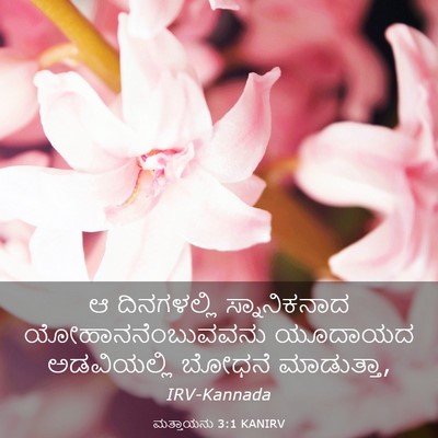 Picture 03 - ಮತ್ತಾಯನು 3:1 KANIRV - ಆ ದಿನಗಳಲ್ಲಿ - Bible Verse Picture