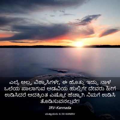 Picture 03 - ಮತ್ತಾಯನು 6:30 KANIRV - ಎಲೈ ಅಲ್ಪ - Bible Verse Picture
