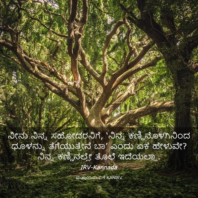 Picture 03 - ಮತ್ತಾಯನು 7:4 KANIRV - ನೀನು ನಿನ್ನ - Bible Verse Picture