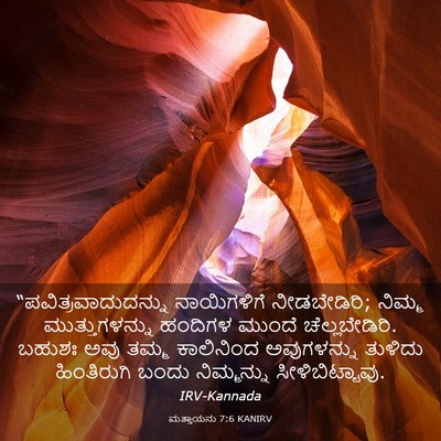 Picture 03 - ಮತ್ತಾಯನು 7:6 KANIRV - “ಪವಿತ್ರವಾದುದನ್ನು - Bible Verse Picture